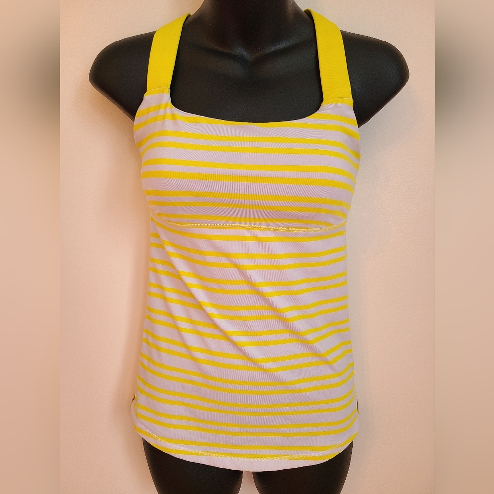 🌟Lululemon Yellow & White Tank 15" P2P